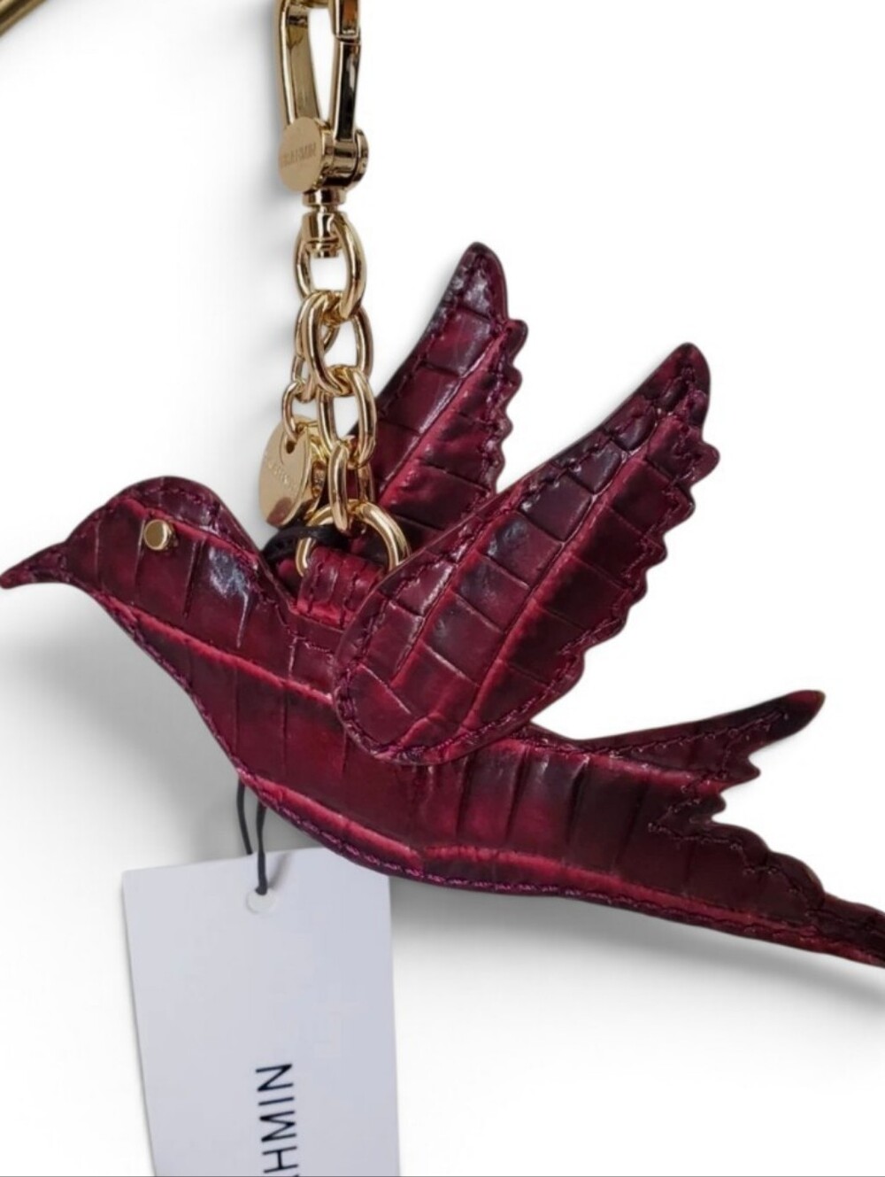 💜▪️Brahmin ▪️Nightingale Tassel Rose Ombre Melbourne Genuine Leather Key Charm